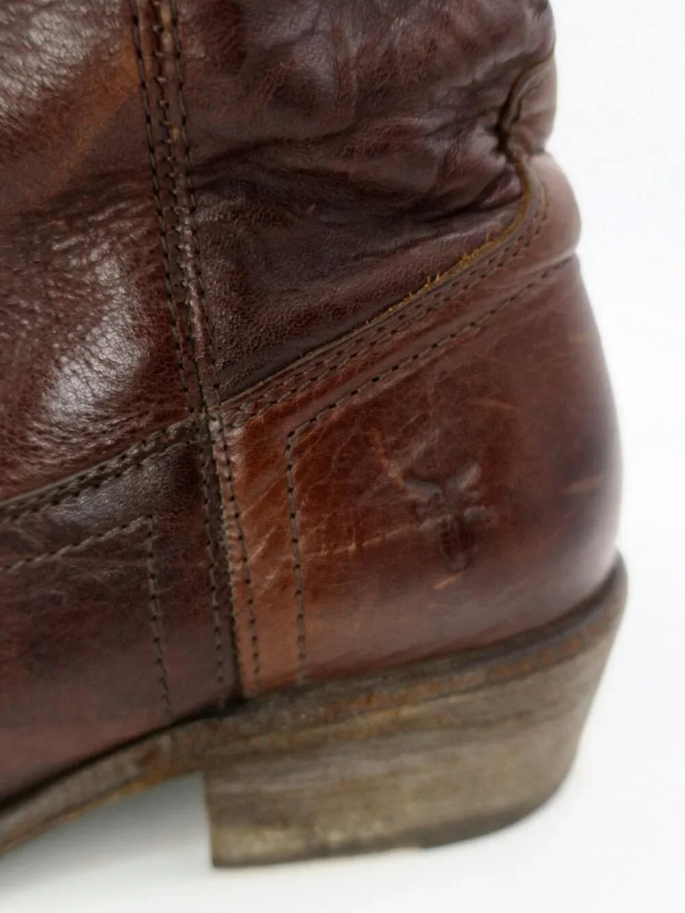Frye Brown Leather Mid-Calf Heeled Boots - Picture 11 of 12
